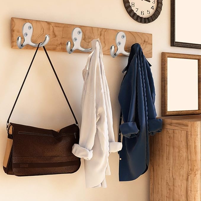 IBosins 16 Pack Heavy Duty Double Prong Coat Hooks Wall Mounted - Image 5