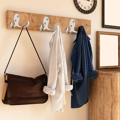 IBosins 16 Pack Heavy Duty Double Prong Coat Hooks Wall Mounted - Image 5