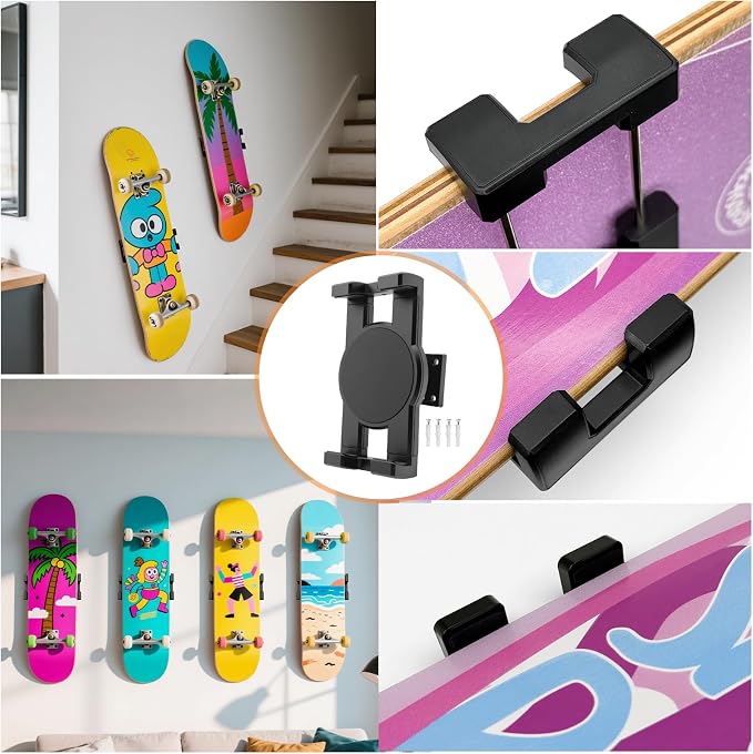 DYAUS 360° Rotating Skateboard Wall Mount, Extending Skateboard Wall Hanger - Image 7