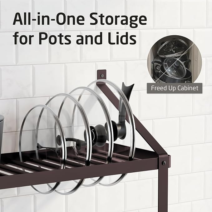 KES 150 lb High-Capacity Oil Rubbed Bronze Pot Rack Wall Mounted - Image 6