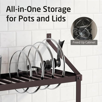 KES 150 lb High-Capacity Oil Rubbed Bronze Pot Rack Wall Mounted - Image 6