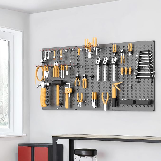 WALMANN Metal Pegboard Wall Tool Organizer Board - Image 7