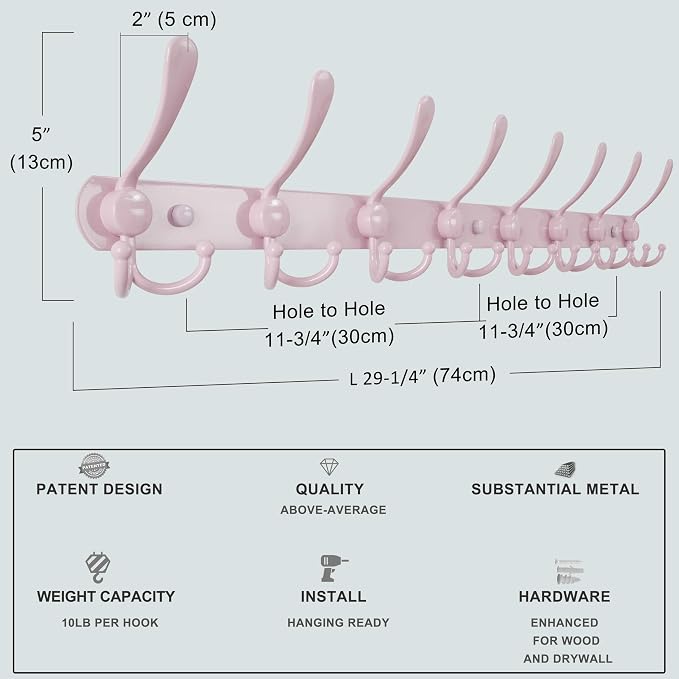 Dseap Coat Rack Wall Mount - Image 6
