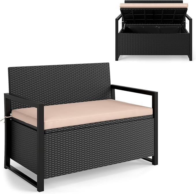 RELAX4LIFE Wicker Outdoor Bench by RELAX4LIFE