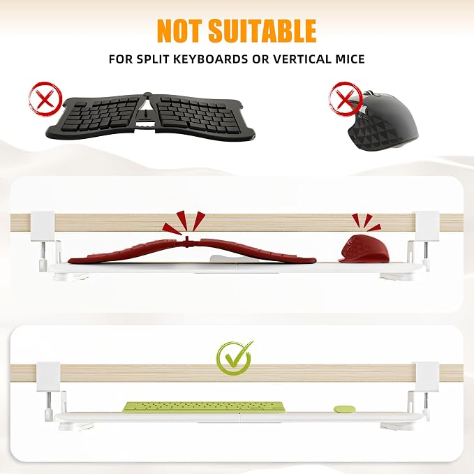 Keyboard Tray Under Desk, Pull Out Keyboard Tray - Image 7