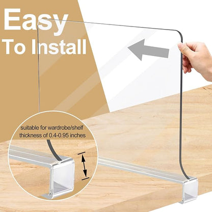 Acrylic Shelf Dividers for Closet Organization, Closet Shelf Organizer Closet - Image 5