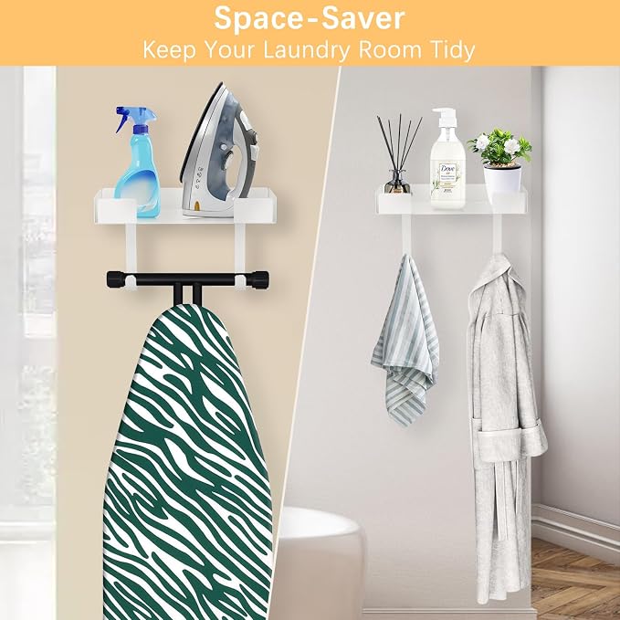 JUYSON Ironing Board Holder Wall Mount, Iron Board Storage Hanger - Image 2
