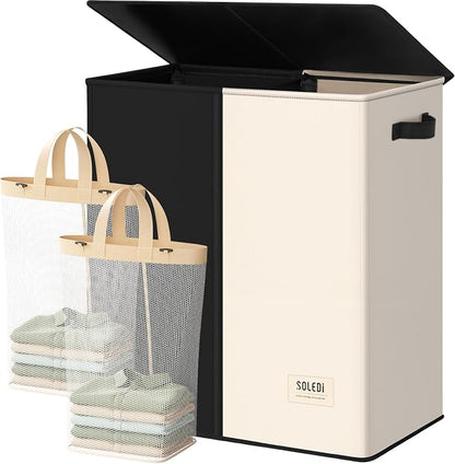 SOLEDI Large Double Laundry Hamper by SOLEDI