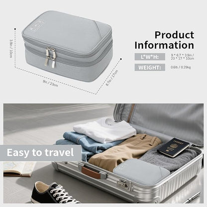 Lanola Travel Cable Organizer Bag, Electronic Accessories Case Portable Double - Image 2