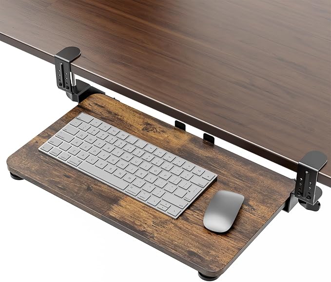 Small Keyboard Tray Under Desk, Pull Out Keyboard & Mouse Tray by XyndyxErgonomicDesign