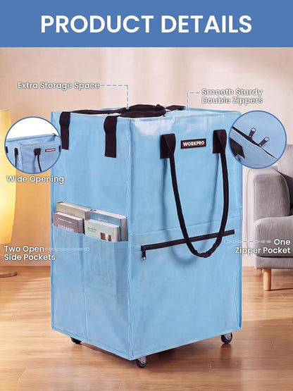 WORKPRO Large Rolling Grocery Bag, 36-Gallon Tote - Image 7