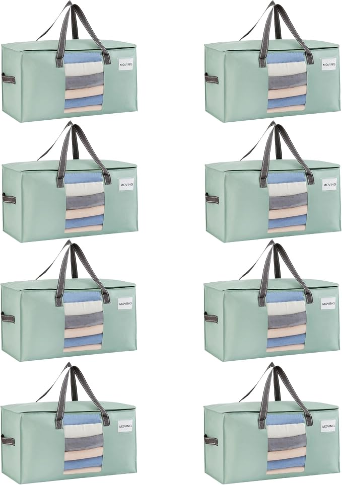 VENO 8 Pack Moving Bags, Comforter and Blanket Storage Bags by Veno