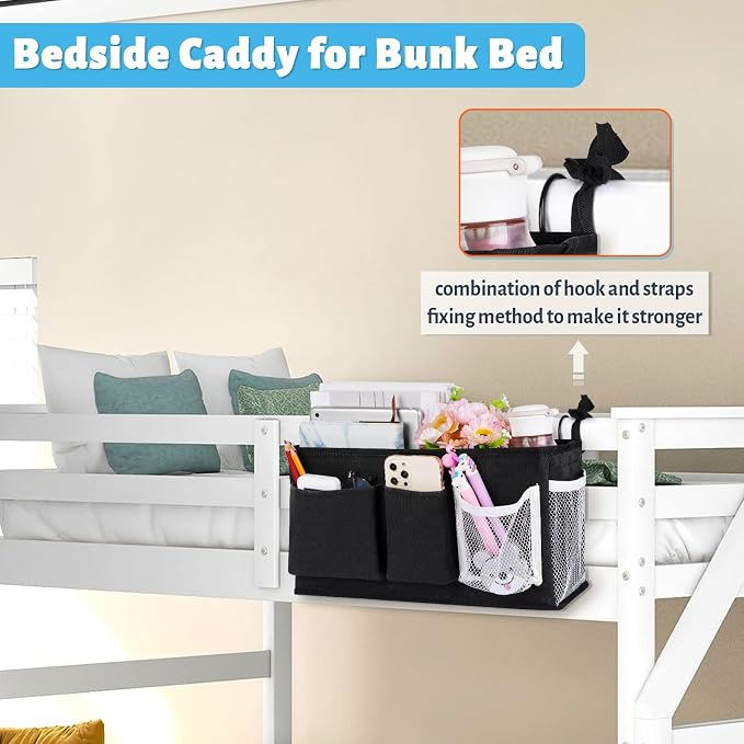 Loghot Bedside Caddy/Bedside Storage Bag Hanging Organizer - Image 3