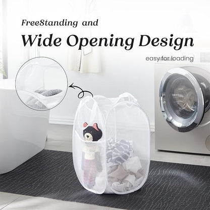 TECHMILLY Collapsible Mesh Pop Up Laundry Hamper - Image 4