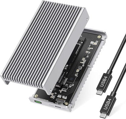 Noiseless 40Gbps M.2 NVMe Enclosure, USB C Aluminum External SSD Enclosure by GEWOKLIY
