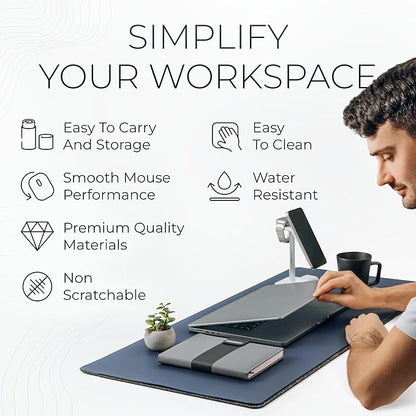 Nordik Felt and Leather Desk Mat Non-Slip - Image 6