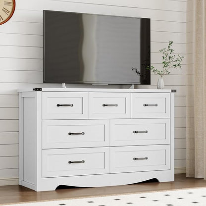 7-Drawer Dresser for Bedroom, Modern Wooden Chest of Drawers - Image 7