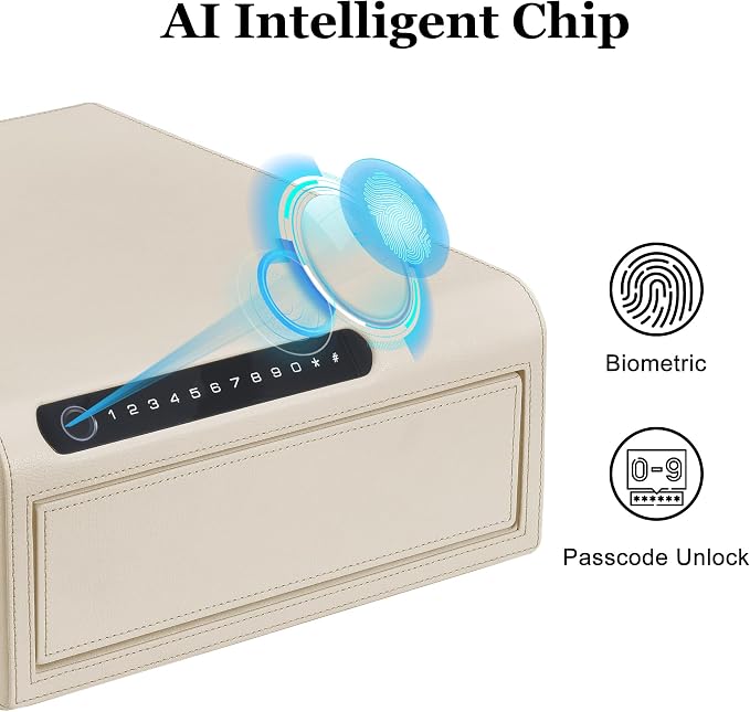 Jewelry Safe with Drawers，Biometric Fingerprint safe, Slide-Away Handgun Safe - Image 2