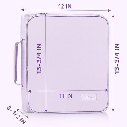 SUNEE Zippered Binder Bag with Handle, 2-Inch 3-Ring O-Ring, 500-Sheet Capacity - Image 6