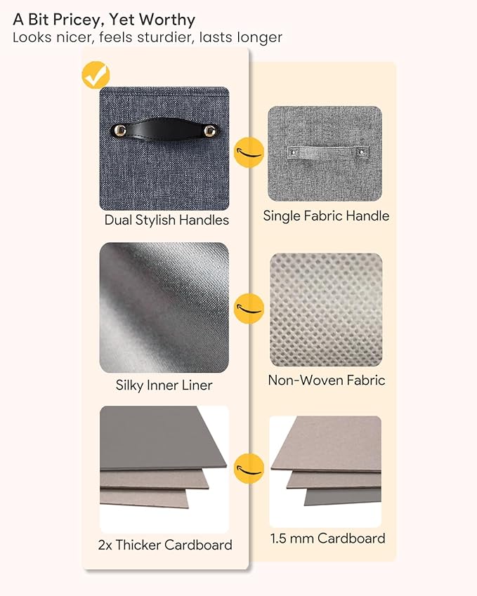 Foldable Fabric Storage Bins Cubes, Graphite Gray, 4 Pack - Image 2