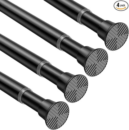 4Pcs Spring Tension Curtain Rod 24-46 Inch, Adjustable Tension Rod by HAOYUNTE
