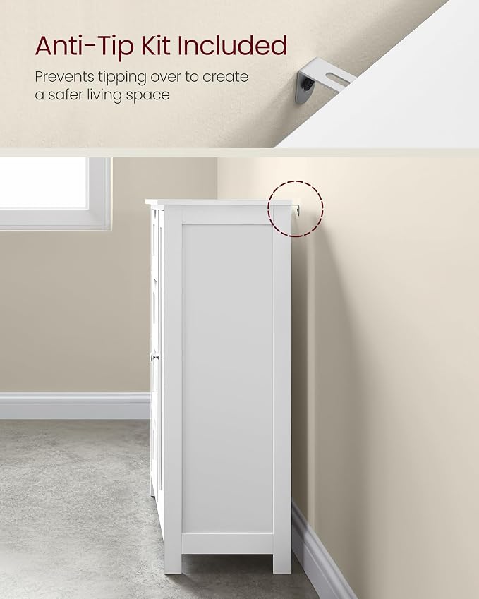 VASAGLE Storage Cabinet with Drawers, Freestanding Floor Cabinet with Door - Image 3