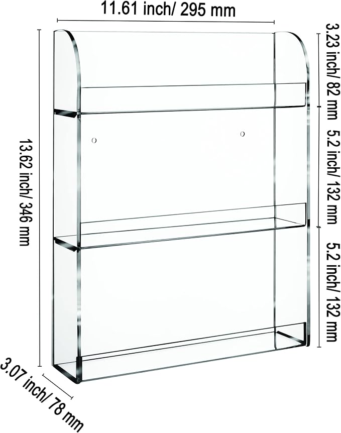 AMT Acrylic Nail Polish Racks for the Wall. CLEAR Nail Polish Display. - Image 2