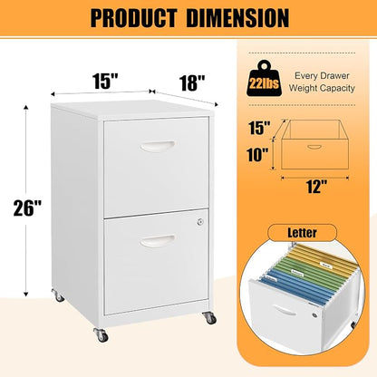 2 Drawer Mobile File Cabinet - Image 3