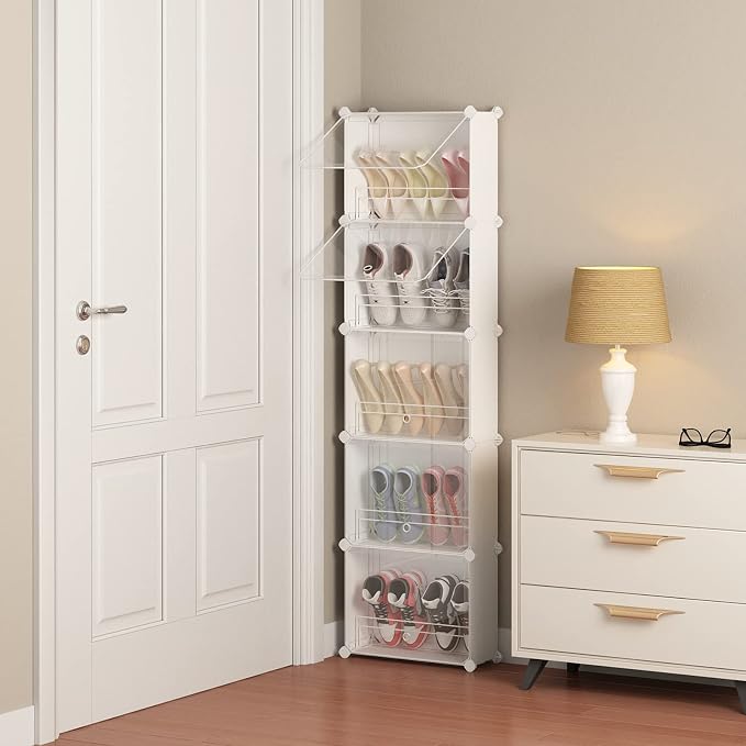 MAGINELS 5-Tier Slim Shoe Rack Organizer, Thin Storage Shelf by MAGINELS