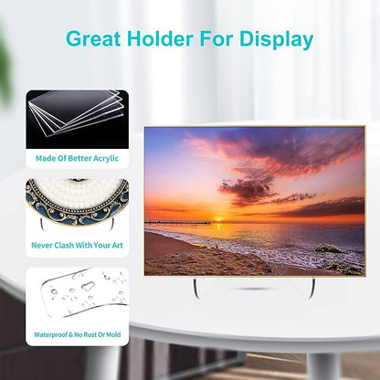 Boloyo Flat Back Acrylic Plate Display Stand, 6 Inch 2PC Clear Acrylic Display - Image 5