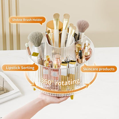 360° Rotate Makeup Brush Holder Organizer, Makeup Organizers Countertop - Image 2