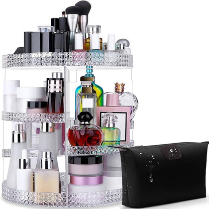 Awenia Makeup Organizer 360-Degree Rotating, Adjustable Makeup Storage by Awenia