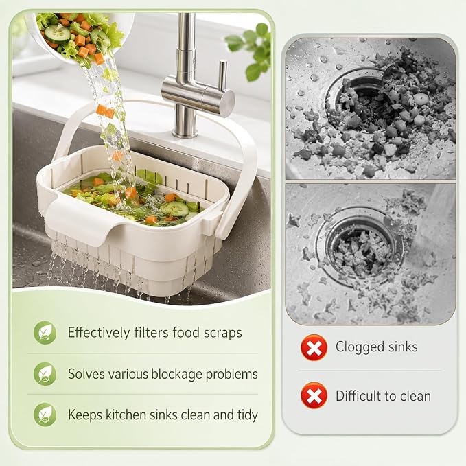 Foldable Hanging Sink Drain Basket, 2026 Upgraded Foldable Kitchen Sink Strainer - Image 2