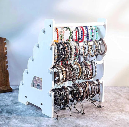 Wooden Bracelet Holder 8 Tier Jewelry Bracelet Display Stand, Portable Organizer - Image 6