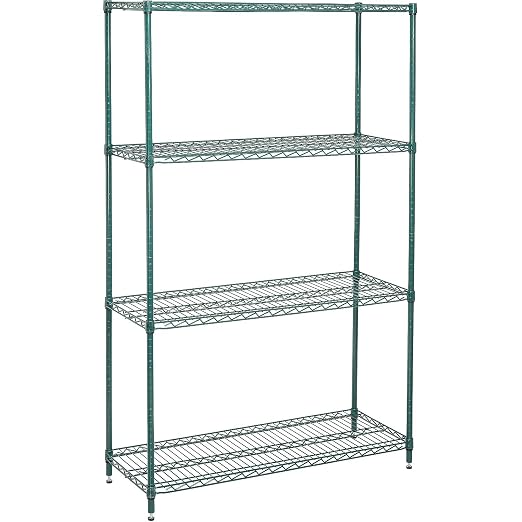 Nexel Economy Wire Shelving Starter Unit, 4 Tier, x 48"L, x 74"H by Nexel