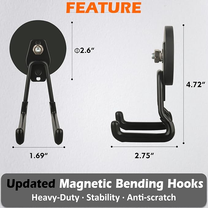 MUTUACTOR New Upgraded Strong Magnetic Hooks, 20lbs Anti-Scratch Magnet Storage - Image 5