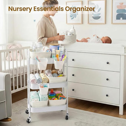 3-Tier Rolling Utility Cart - Image 3