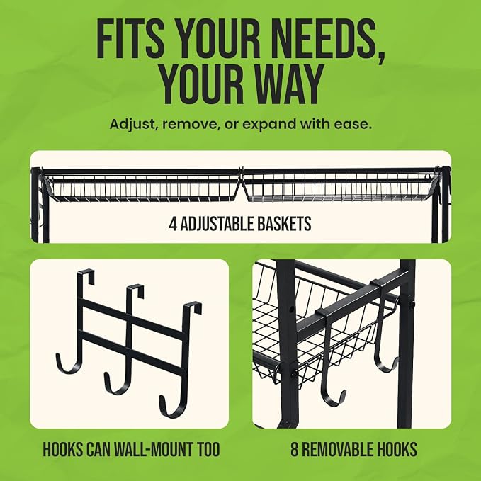 SpaceWise Sports Equipment Organizer – Garage Ball Storage Rack - Image 7