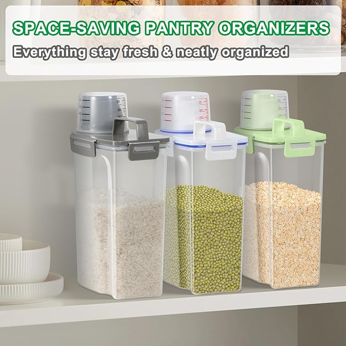 TBMax Rice Container Cereal Storage Container 2 Pack 5 Lbs, Kitchen Pantry Dry - Image 6