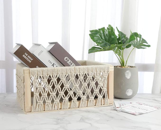 Macrame Baskets for Storage Set of 3, Perfect Pampas Grass Holder - Image 6