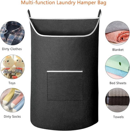 SAVERHO Black Hanging Laundry Hamper Bag, XL Door Hanging Hamper - Image 7