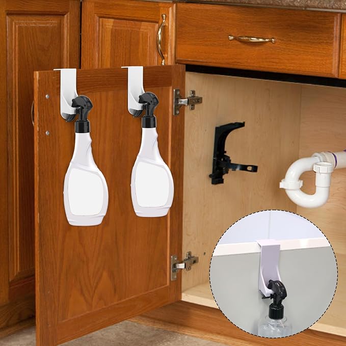 4pcs Spray Bottle Hanging Rack, Wall Mount Spray Bottle Hook Fit Door Cabinet - Image 6