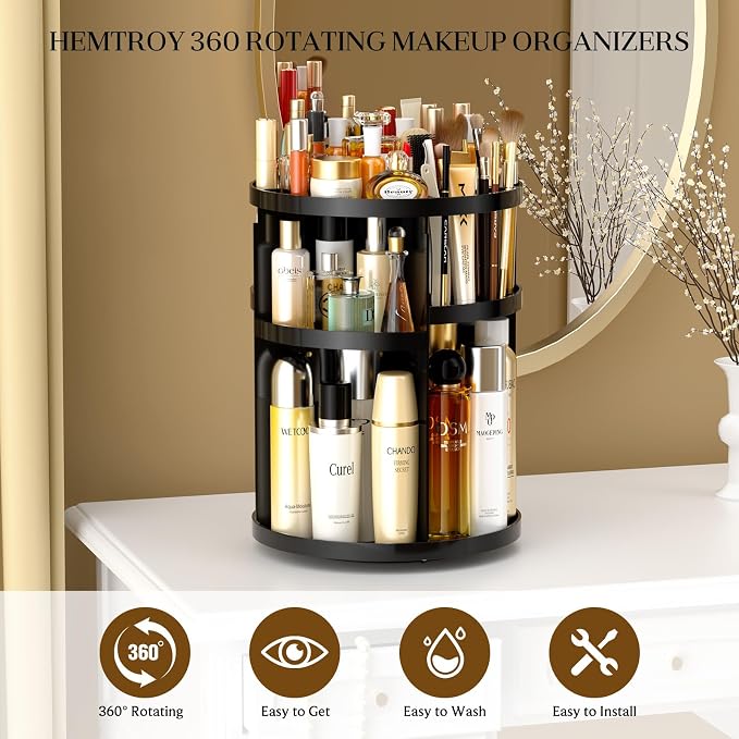 Makeup Organizer 360 rotating, Adjustable Skincare Organizers - Image 3