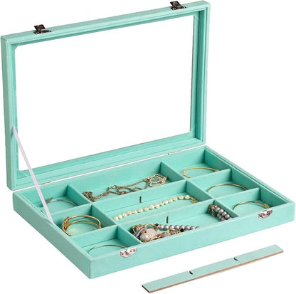 Frebeauty Velvet Jewelry Tray, 12 Grid Jewelry Organizer - Image 5