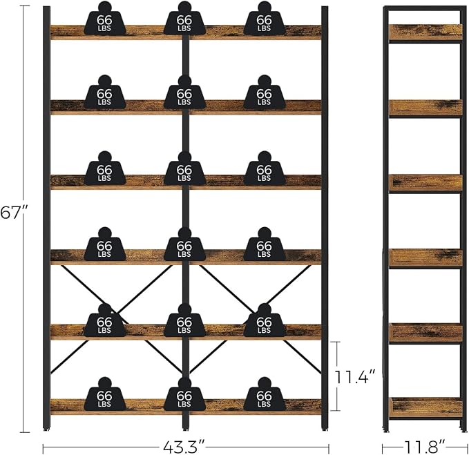 Seventable Bookshelf 6 Tier - Image 3