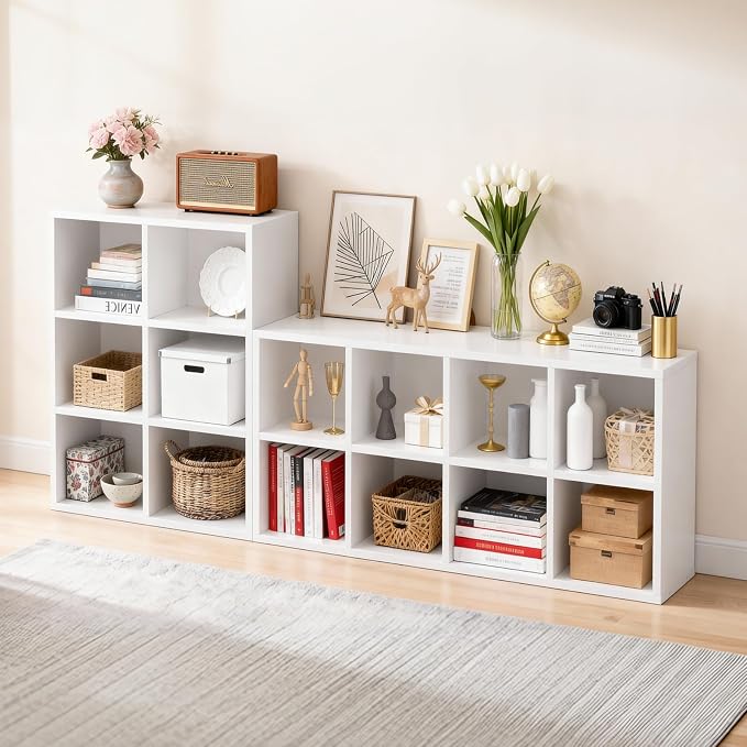LUCKLIFE 8-Cube Storage Organizer, Stackable Modular Bookcase Shelf - Image 7