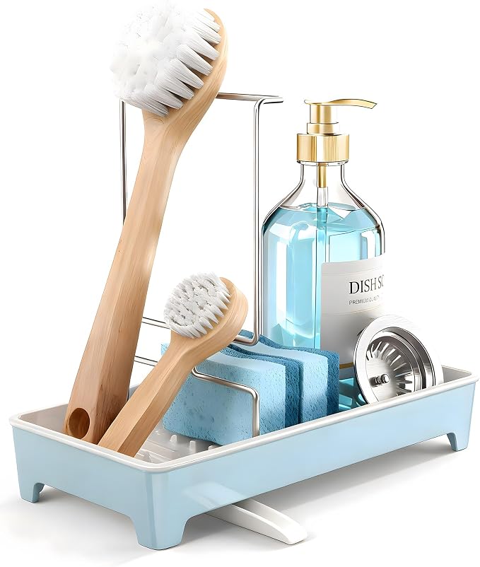 Ceramic-Look Sink Caddy, Rustproof Sponge Holder by Unknown