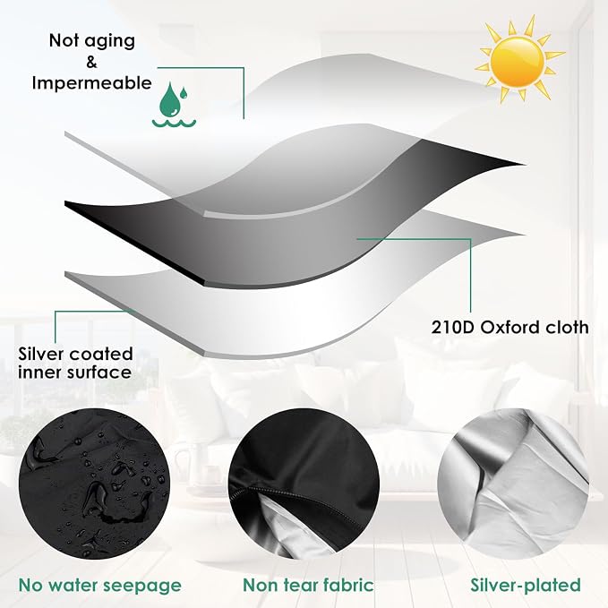2 Pack Patio Furniture Storage Bag Extra Large Protective Cushion Cover - Image 4