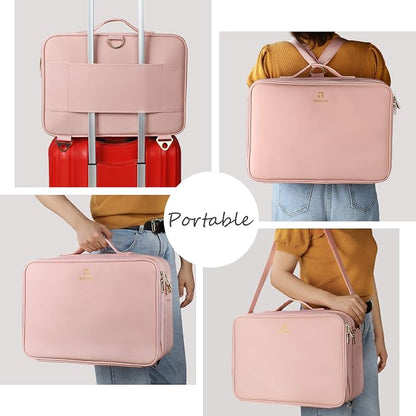 Relavel Makeup Case Large Makeup Bag Professional Train Case 16.5 inches Travel - Image 5