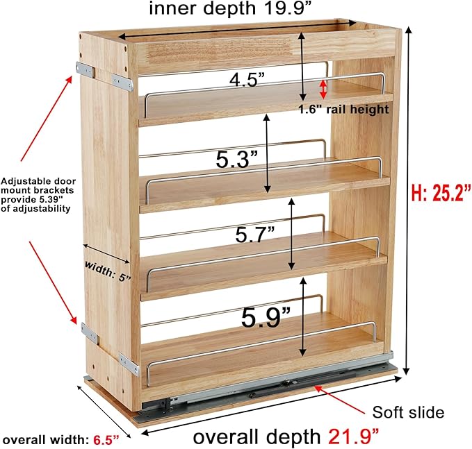 DINDON Pull Out Spice Rack Organizer - Image 3
